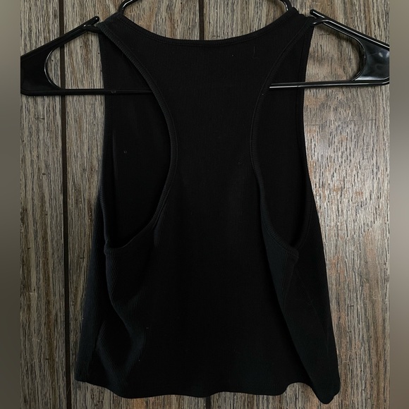 Guess Women’s Black and White Crop Logo Racer Back Tank Top - Picture 5 of 7